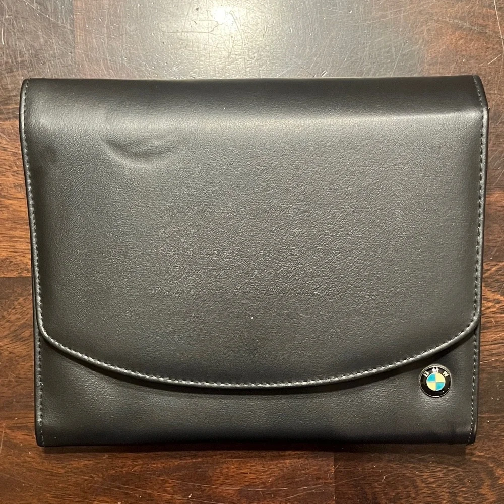 BMW Black Document Pouch with Roundel Logo Accent